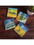 Van Gogh Hasat Manzarası, Yıldızlı Yol, Buğday Tarlası ve Kargalar, Kilise Taş Bardak Altlığı Masaüstü Koruyucu Altlık 4 Parça Set 10x10cm Stone Coasters SC225 1