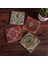 Desen, Vintage Desen Taş Bardak Altlığı – 4’lü Set, 10x10 cm Dekoratif Masaüstü Koruyucu Doğaltaş Altlık |SC229| 1