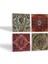 Desen, Vintage Desen Taş Bardak Altlığı – 4’lü Set, 10x10 cm Dekoratif Masaüstü Koruyucu Doğaltaş Altlık |SC229| 2