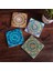 Mandala Taş Bardak Altlığı Masaüstü Koruyucu Altlık 4 Parça Set 10x10cm Stone Coasters SC230 1