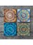 Mandala Taş Bardak Altlığı Masaüstü Koruyucu Altlık 4 Parça Set 10x10cm Stone Coasters SC230 3
