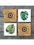Stone Nazar, Yaprak Taş Bardak Altlığı – 4’lü Set, 10x10 cm Dekoratif Masaüstü Koruyucu Doğaltaş Altlık |SC425| 3