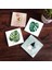 Stone Minimalist Soyut, Yaprak Taş Bardak Altlığı – 4’lü Set, 10x10 cm Dekoratif Masaüstü Koruyucu Doğaltaş Altlık |SC426| 1