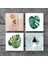 Stone Minimalist Soyut, Yaprak Taş Bardak Altlığı – 4’lü Set, 10x10 cm Dekoratif Masaüstü Koruyucu Doğaltaş Altlık |SC426| 3