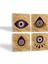 Stone Nazar Taş Bardak Altlığı – 4’lü Set, 10x10 cm Dekoratif Masaüstü Koruyucu Doğaltaş Altlık |SC242| 2
