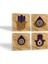 Fatma Ana Eli (Hamsa), Nazar Taş Bardak Altlığı – 4’lü Set, 10x10 cm Dekoratif Masaüstü Koruyucu Doğaltaş Altlık |SC244| 2