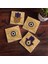 Stone Fatma Ana Eli (Hamsa), Nazar Taş Bardak Altlığı – 4’lü Set, 10x10 cm Dekoratif Masaüstü Koruyucu Doğaltaş Altlık |SC245| 1