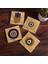 Stone Fatma Ana Eli (Hamsa), Nazar Taş Bardak Altlığı – 4’lü Set, 10x10 cm Dekoratif Masaüstü Koruyucu Doğaltaş Altlık |SC246| 1