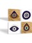 Stone Nazar Taş Bardak Altlığı – 4’lü Set, 10x10 cm Dekoratif Masaüstü Koruyucu Doğaltaş Altlık |SC250| 2