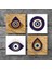 Stone Nazar Taş Bardak Altlığı – 4’lü Set, 10x10 cm Dekoratif Masaüstü Koruyucu Doğaltaş Altlık |SC250| 3