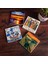Çini Sanatı Yelkenli Gemi, Çığlık, Yerli Kadınlar, Deniz Manzarası Taş Bardak Altlığı – 4’lü Set, 10x10 cm Dekoratif Masaüstü Koruyucu Doğaltaş Altlık |SC443| 1