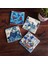 Japon Sanatı, Fuji Dağı, Çini Sanatı Balık, Yelkenli Gemi Taş Bardak Altlığı – 4’lü Set, 10x10 cm Dekoratif Masaüstü Koruyucu Doğaltaş Altlık |SC446| 1