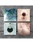 Minimalist, Soyut Sanat Taş Bardak Altlığı – 4’lü Set, 10x10 cm Dekoratif Masaüstü Koruyucu Doğaltaş Altlık |SC447| 3