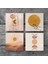 Minimalist, Bohem, Soyut Taş Bardak Altlığı Masaüstü Koruyucu Altlık 4 Parça Set 10x10cm Stone Coasters SC261 3