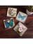 Kelebek Taş Bardak Altlığı Masaüstü Koruyucu Altlık 4 Parça Set 10x10cm Stone Coasters SC453 1