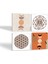 Stone Bohem, Minimalist Soyut, Yaşam Çiçeği, Sri Yantra Taş Bardak Altlığı – 4’lü Set, 10x10 cm Dekoratif Masaüstü Koruyucu Doğaltaş Altlık |SC456| 2