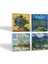 Van Gogh Zeytin Ağaçları, Şeftali Ağacı, Ren Nehri’nde Yıldızlı Gece, Süsenler Taş Bardak Altlığı Masaüstü Koruyucu Altlık 4 Parça Set 10x10cm Stone Coasters SC268 2
