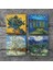 Van Gogh Zeytin Ağaçları, Şeftali Ağacı, Ren Nehri’nde Yıldızlı Gece, Süsenler Taş Bardak Altlığı Masaüstü Koruyucu Altlık 4 Parça Set 10x10cm Stone Coasters SC268 3
