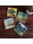 Van Gogh Zeytin Ağaçları, Şeftali Ağacı, Süsenler, Oise Bankası Taş Bardak Altlığı Masaüstü Koruyucu Altlık 4 Parça Set 10x10cm Stone Coasters SC269 1