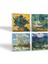 Van Gogh Zeytin Ağaçları, Şeftali Ağacı, Süsenler, Oise Bankası Taş Bardak Altlığı Masaüstü Koruyucu Altlık 4 Parça Set 10x10cm Stone Coasters SC269 2