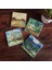 Van Gogh Zeytin Ağaçları, Şeftali Ağacı, Lale Tarlaları, Oise Bankası Taş Bardak Altlığı – 4’lü Set, 10x10 cm Dekoratif Masaüstü Koruyucu Doğaltaş Altlık |SC270| 1