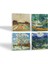 Van Gogh Zeytin Ağaçları, Şeftali Ağacı, Lale Tarlaları, Oise Bankası Taş Bardak Altlığı – 4’lü Set, 10x10 cm Dekoratif Masaüstü Koruyucu Doğaltaş Altlık |SC270| 2