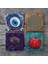 Nazar, Yaşam Çiçeği, Hayat Ağacı, Nar Taş Bardak Altlığı Masaüstü Koruyucu Altlık 4 Parça Set 10x10cm Stone Coasters SC464 3