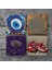 Nazar, Yaşam Çiçeği, Hayat Ağacı, Nar Taş Bardak Altlığı Masaüstü Koruyucu Altlık 4 Parça Set 10x10cm Stone Coasters SC465 3