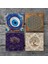 Nazar, Yaşam Çiçeği, Hayat Ağacı Taş Bardak Altlığı Masaüstü Koruyucu Altlık 4 Parça Set 10x10cm Stone Coasters SC466 3