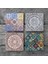 Stone Etnik Desen Taş Bardak Altlığı – 4’lü Set, 10x10 cm Dekoratif Masaüstü Koruyucu Doğaltaş Altlık |SC276| 3