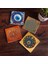 Nazar, Yaşam Çiçeği, Sri Yantra Taş Bardak Altlığı Masaüstü Koruyucu Altlık 4 Parça Set 10x10cm Stone Coasters SC472 1