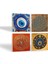 Nazar, Yaşam Çiçeği, Sri Yantra Taş Bardak Altlığı Masaüstü Koruyucu Altlık 4 Parça Set 10x10cm Stone Coasters SC472 2