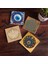Stone Nazar, Yaşam Çiçeği, Lotus Çiçeği Taş Bardak Altlığı – 4’lü Set, 10x10 cm Dekoratif Masaüstü Koruyucu Doğaltaş Altlık |SC473| 1