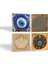 Stone Nazar, Yaşam Çiçeği, Lotus Çiçeği Taş Bardak Altlığı – 4’lü Set, 10x10 cm Dekoratif Masaüstü Koruyucu Doğaltaş Altlık |SC473| 2
