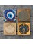 Stone Nazar, Yaşam Çiçeği, Lotus Çiçeği Taş Bardak Altlığı – 4’lü Set, 10x10 cm Dekoratif Masaüstü Koruyucu Doğaltaş Altlık |SC473| 3