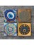 Stone Nazar, Yaşam Çiçeği, Mandala Taş Bardak Altlığı – 4’lü Set, 10x10 cm Dekoratif Masaüstü Koruyucu Doğaltaş Altlık |SC478| 3
