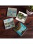 Claude Monet Sonbahar, Gül Çiçekli Kemer, Argenteuil'de Köprü, İzlenim Gün Doğumu Taş Bardak Altlığı Masaüstü Koruyucu Altlık 4 Parça Set 10x10cm Stone Coasters SC481 1