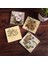 Stone Vintage Çiçek, Kelebekli Çiçek Taş Bardak Altlığı – 4’lü Set, 10x10 cm Dekoratif Masaüstü Koruyucu Doğaltaş Altlık |SC291| 1