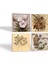 Stone Vintage Çiçek, Kelebekli Çiçek Taş Bardak Altlığı – 4’lü Set, 10x10 cm Dekoratif Masaüstü Koruyucu Doğaltaş Altlık |SC291| 2