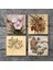 Stone Vintage Çiçek, Kelebekli Çiçek Taş Bardak Altlığı – 4’lü Set, 10x10 cm Dekoratif Masaüstü Koruyucu Doğaltaş Altlık |SC291| 3