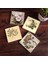 Stone Vintage Çiçek, Kelebekli Çiçek Taş Bardak Altlığı – 4’lü Set, 10x10 cm Dekoratif Masaüstü Koruyucu Doğaltaş Altlık |SC292| 1