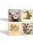 Stone Vintage Çiçek, Kelebekli Çiçek Taş Bardak Altlığı – 4’lü Set, 10x10 cm Dekoratif Masaüstü Koruyucu Doğaltaş Altlık |SC292| 2