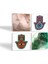 Stone Soyut Sanat, Fatma Ana Eli (Hamsa) Taş Bardak Altlığı – 4’lü Set, 10x10 cm Dekoratif Masaüstü Koruyucu Doğaltaş Altlık |SC296| 2
