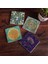 Hayat Ağacı, Lotus Çiçeği, Yaşam Çiçeği Taş Bardak Altlığı Masaüstü Koruyucu Altlık 4 Parça Set 10x10cm Stone Coasters SC493 1