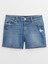 Mid Rise Distressed Washwell™ Jean Şort 5