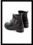 Siyah Siyah Örgü Hakiki Deri Kadın Bot & Bootie K02531230203 1