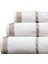 Penye Banyo Havlu Takımı 3lü Set 30X50 50X90 90X150 Beyaz / Bej 2