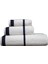 Penye Banyo Havlu Takımı 3lü Set 30X50 50X90 90X150 Beyaz / Lacivert 3