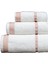 Penye Banyo Havlu Takımı 3lü Set 30X50 50X90 90X150 Beyaz / Pembe 2
