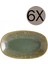 Porselen Sage Snell Gourmet Oval Kayık Tabak 24 x 14 cm 6'lı Takım 1